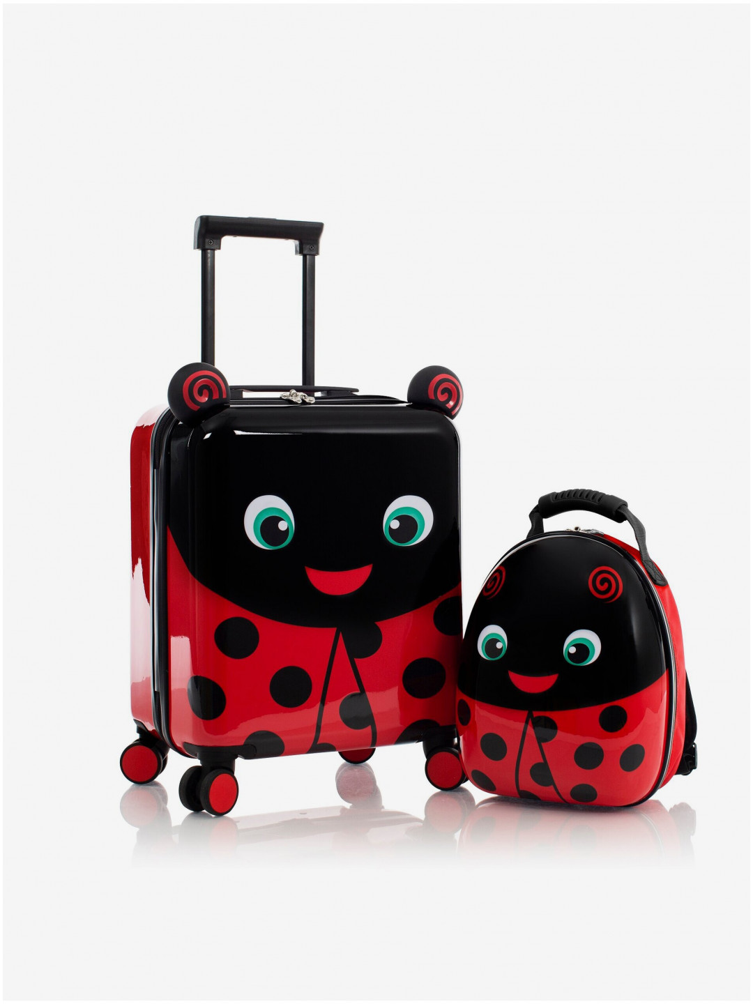 Černo-červený holčičí kufr a batoh Heys Super Tots Lady Bug
