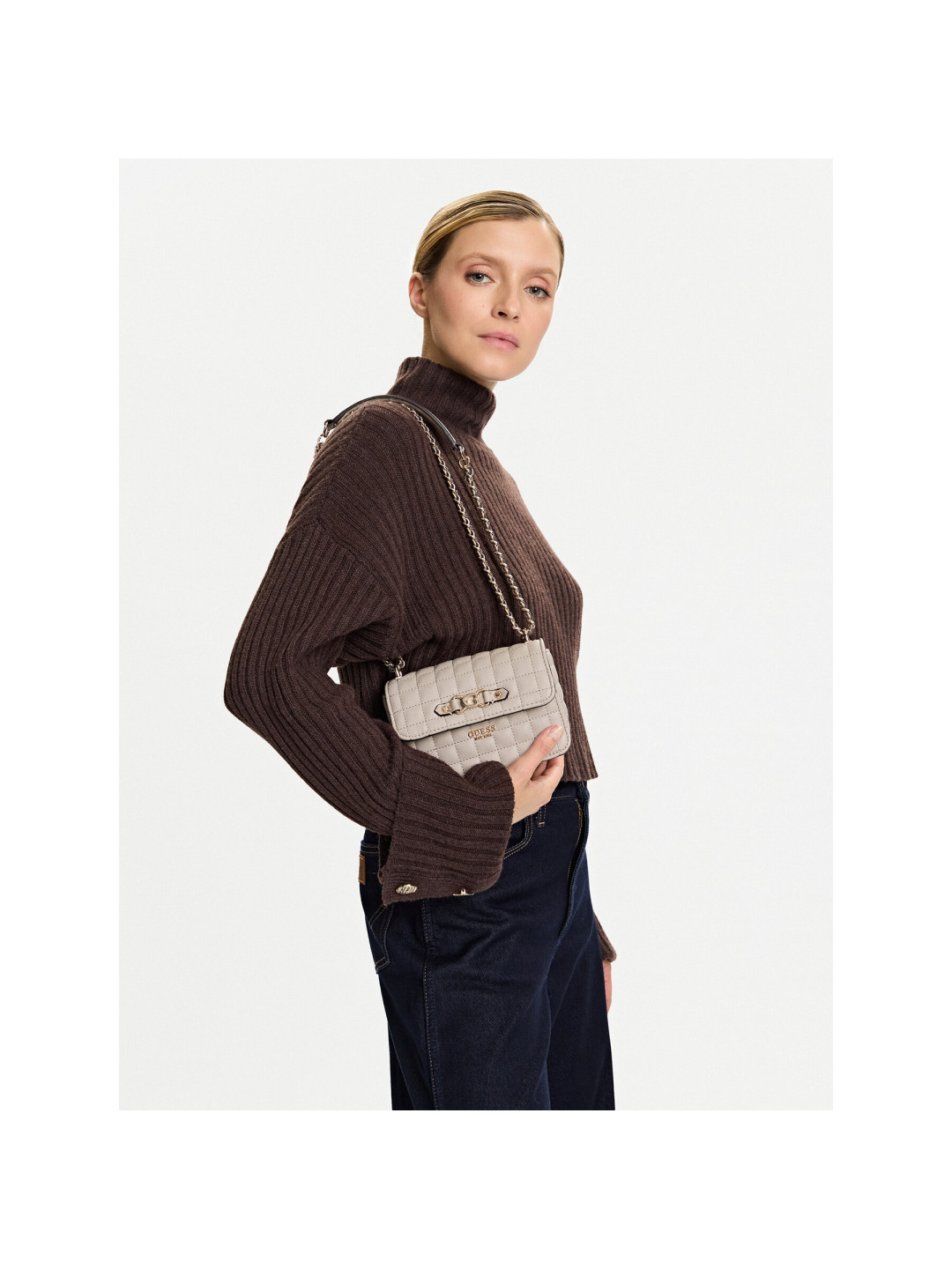 Kabelka Guess Nadira Mini HWQG84 24780 Béžová