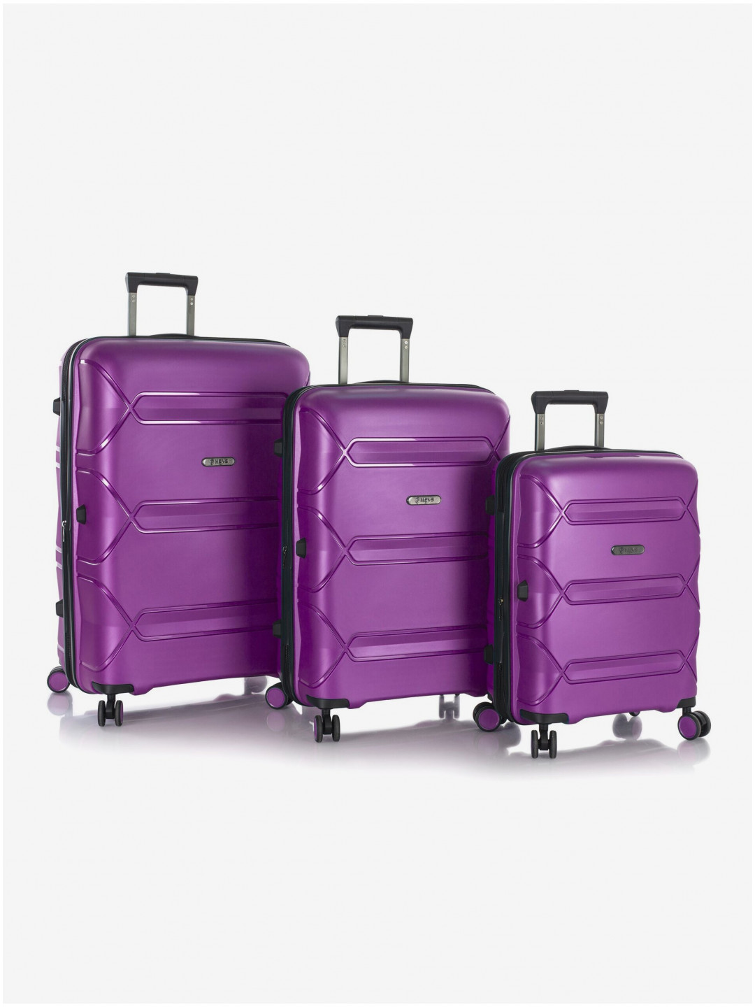 Sada tří cestovních kufrů ve fialové barvě Heys Milos S M L Plum