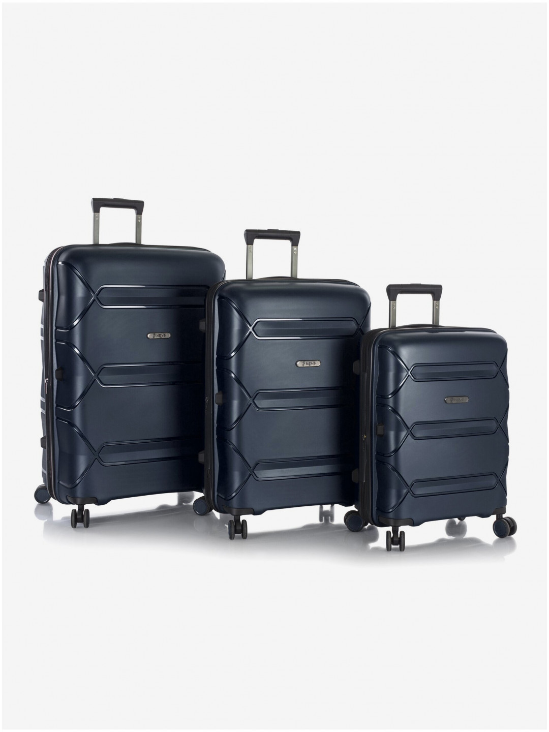Sada tří cestovních kufrů v tmavě modré barvě Heys Milos S M L Navy