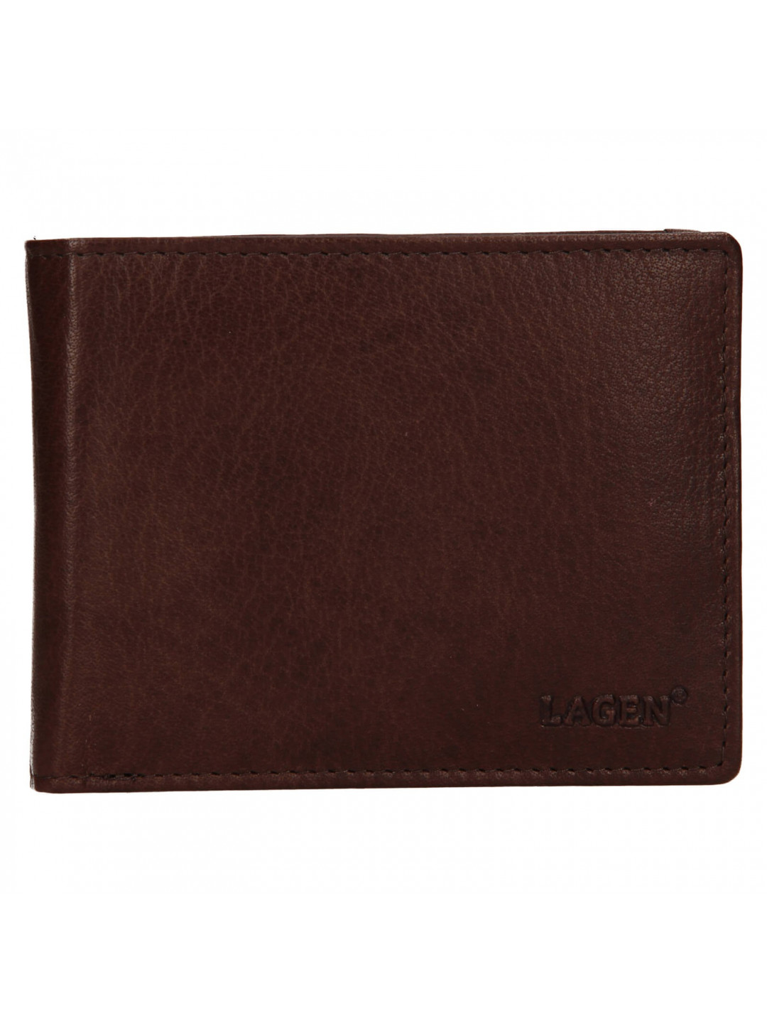 Pánská kožená peněženka Lagen Alexej – tmavě hnědá