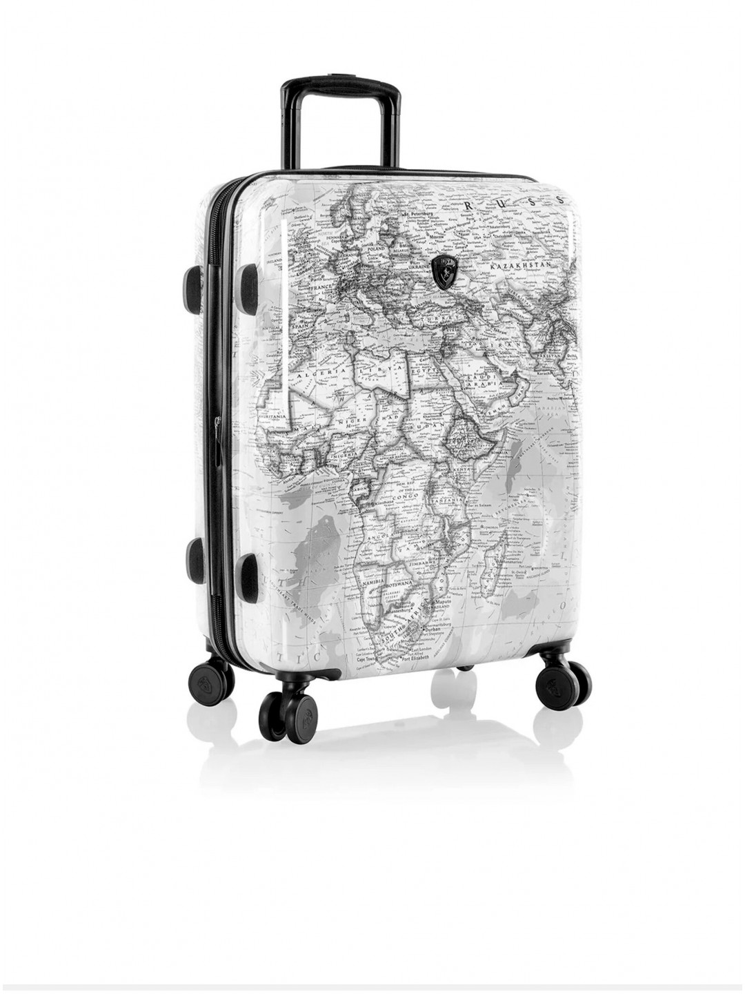 Černo-bílý vzorovaný cestovní kufr Heys Journey 3G M Black White Map