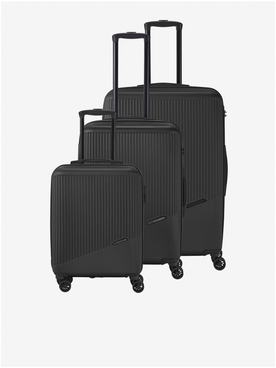 Sada tří cestovních kufrů v černé barvě Travelite Bali S M L Black