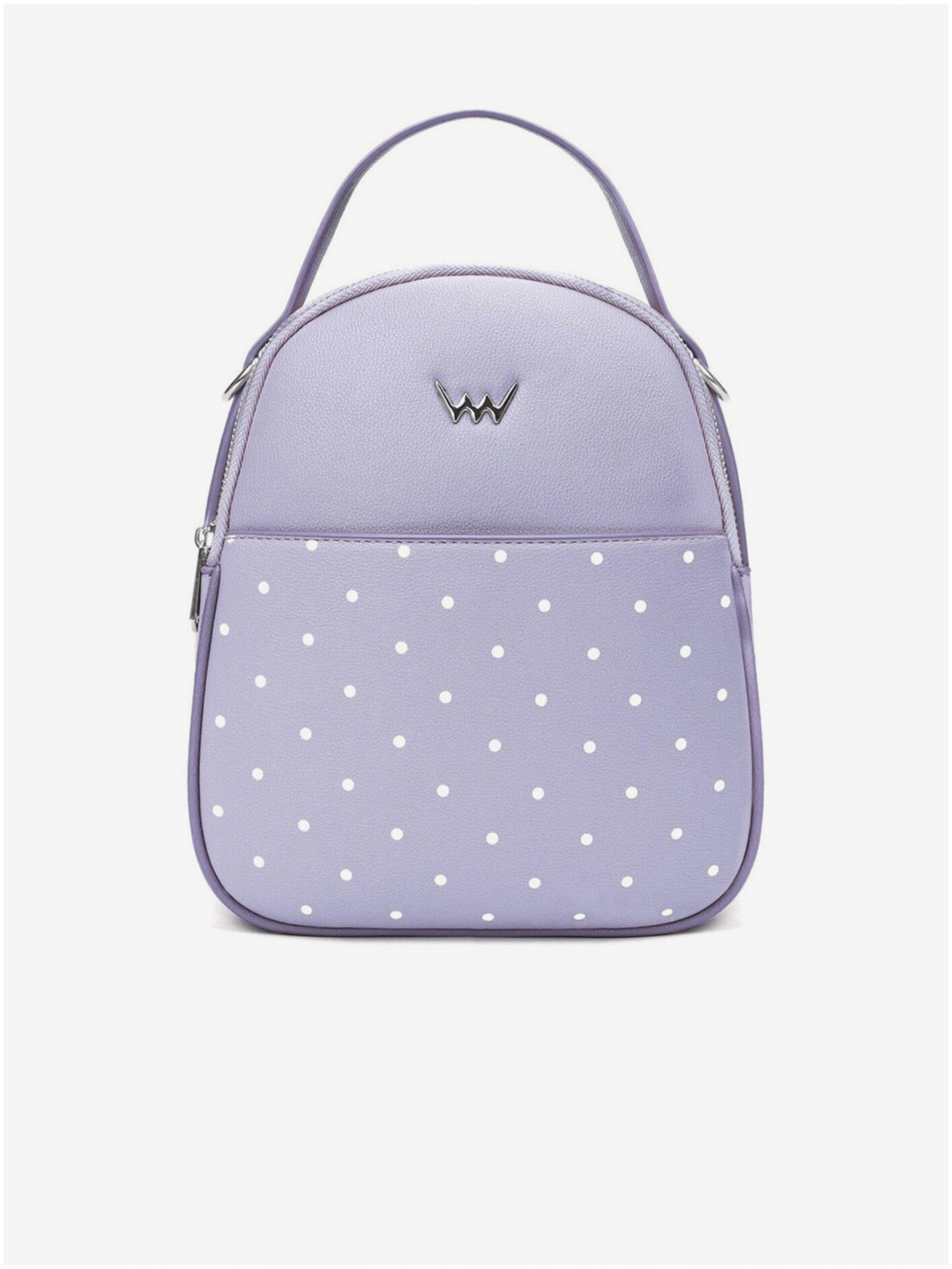 Světle fialový dámský puntíkovaný batoh kabelka VUCH Flug
