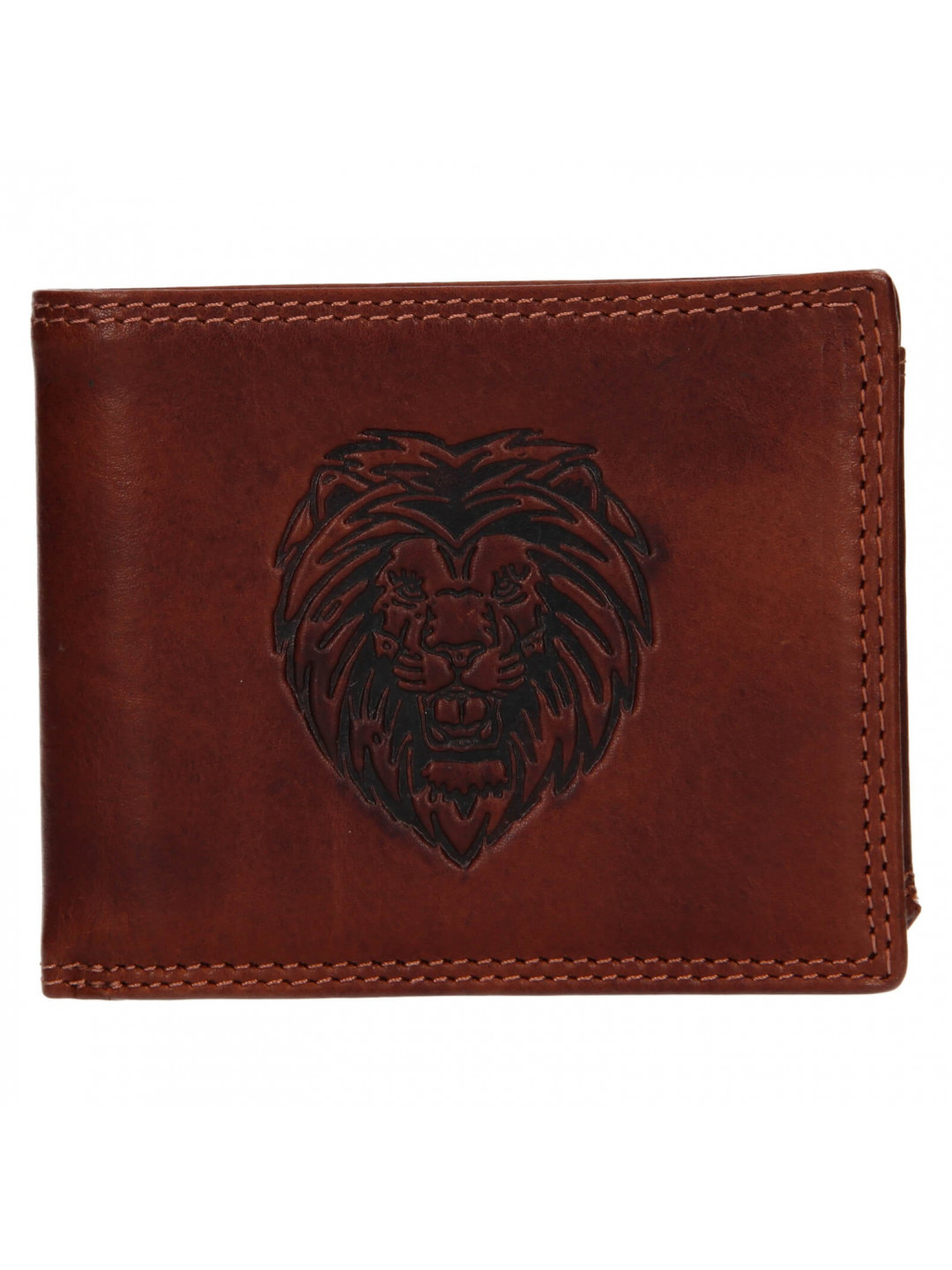 Pánská kožená peněženka SendiDesign Lion – hnědá