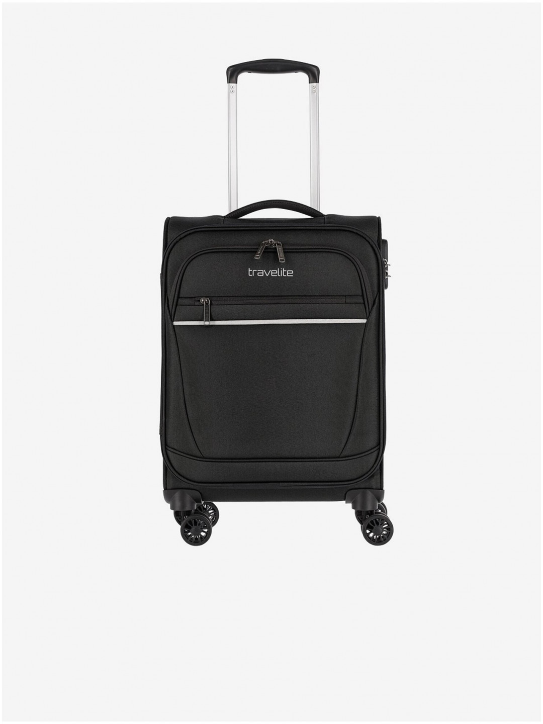 Černý cestovní kufr Travelite Cabin 4w S