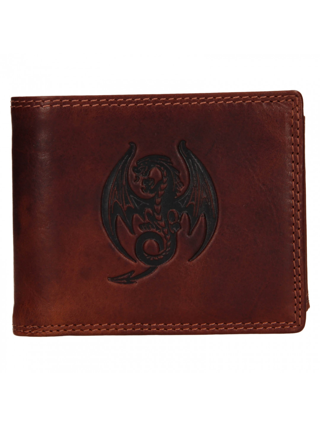 Pánská kožená peněženka SendiDesign Dragon – hnědá