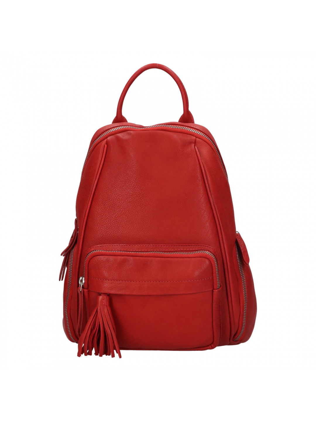 Dámský kožený batoh The Trend Vilma – červená