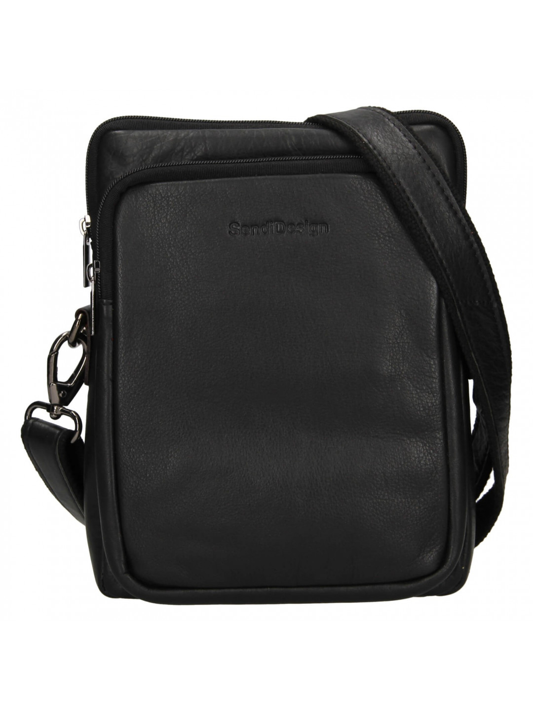 Panská kožená taška přes rameno SendiDesign Bente – černá