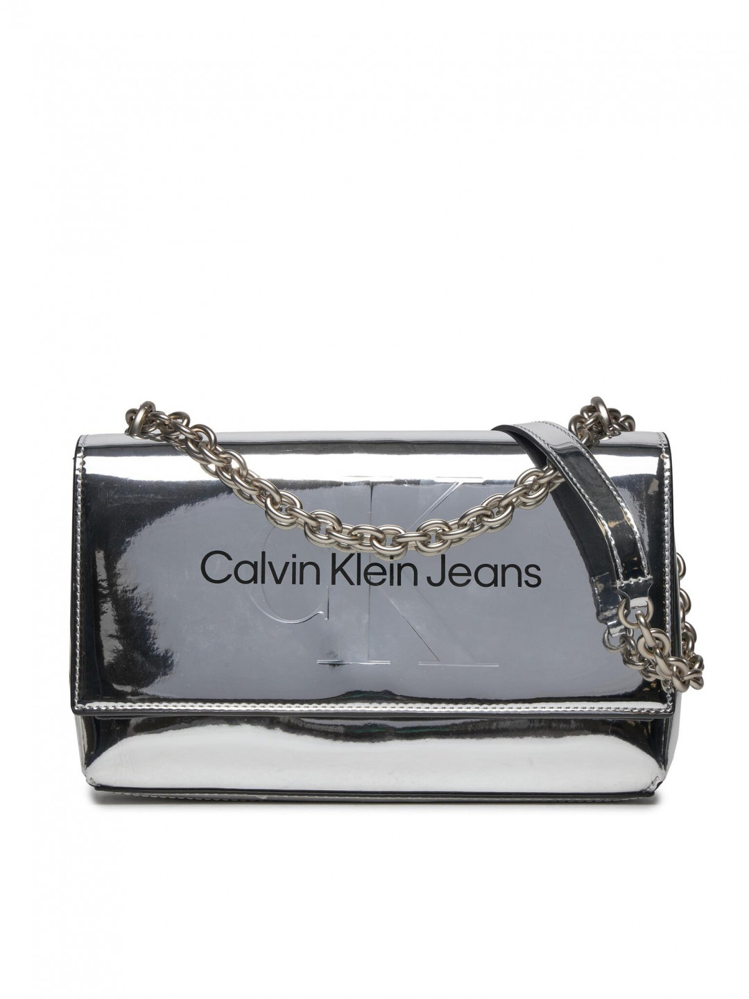 Calvin Klein Jeans Kabelka Sculpted Ew Flap Conv25 Mono S K60K611856 Stříbrná
