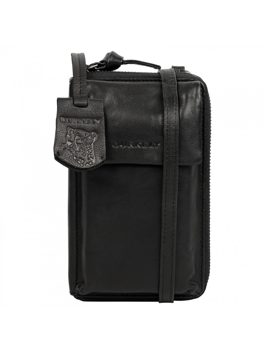 Dámská kožená crossbody kabelka s peněženkou Burkely Vida – černá