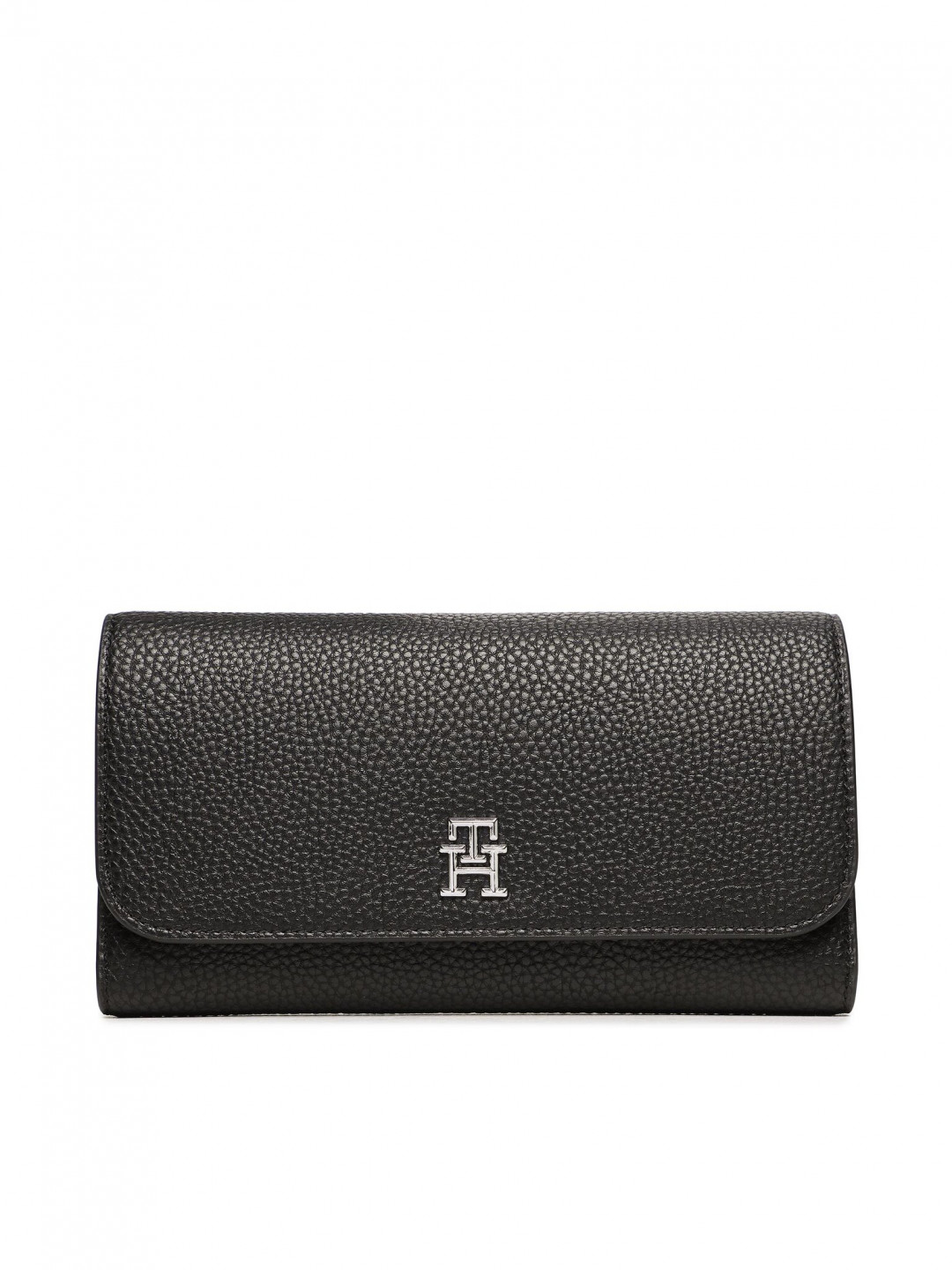 Tommy Hilfiger Velká dámská peněženka Th Emblem Large Flap Wallet AW0AW14888 Černá