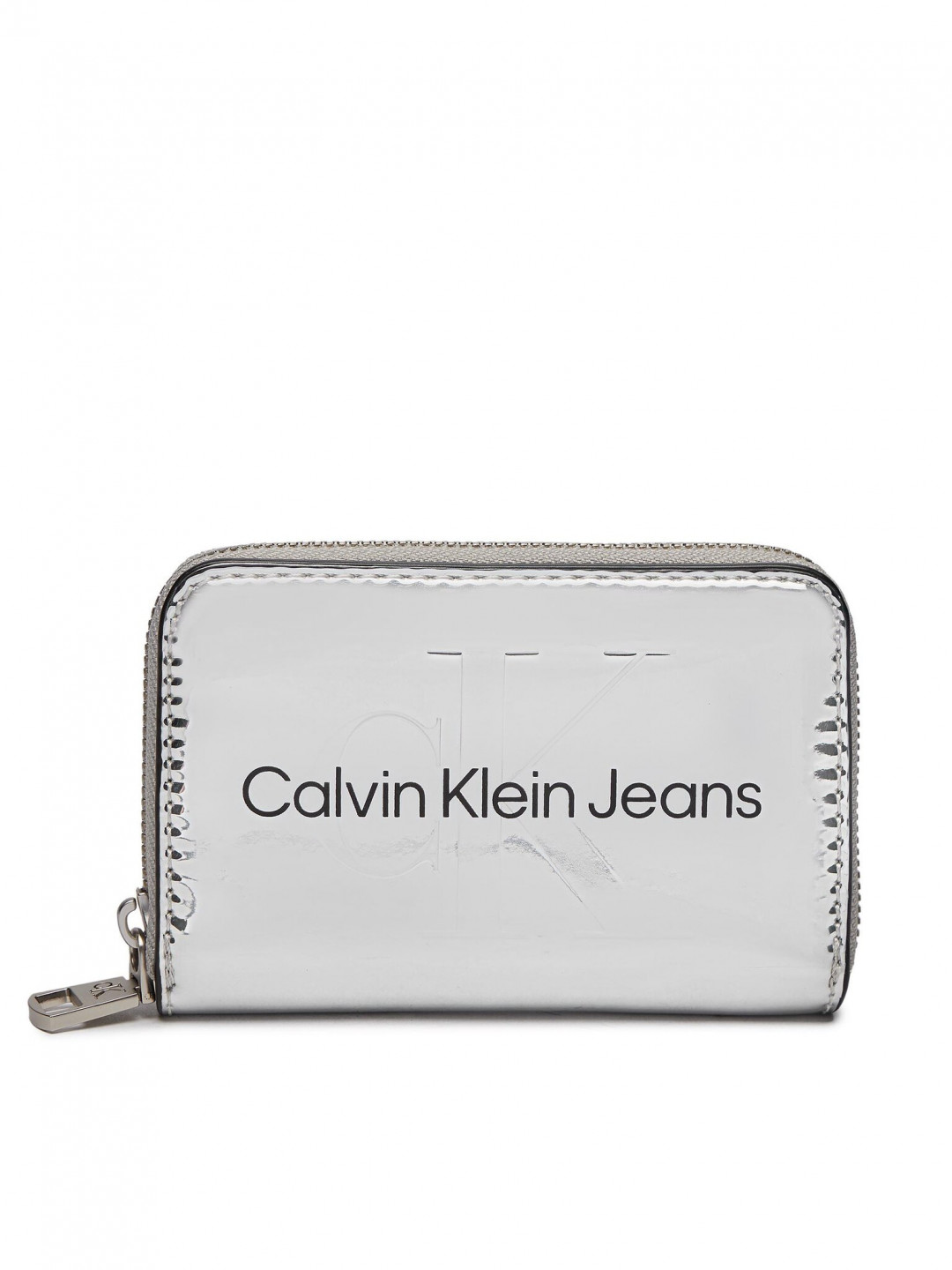 Calvin Klein Jeans Velká dámská peněženka Sculpted Med Zip Around Mono S K60K611863 Stříbrná