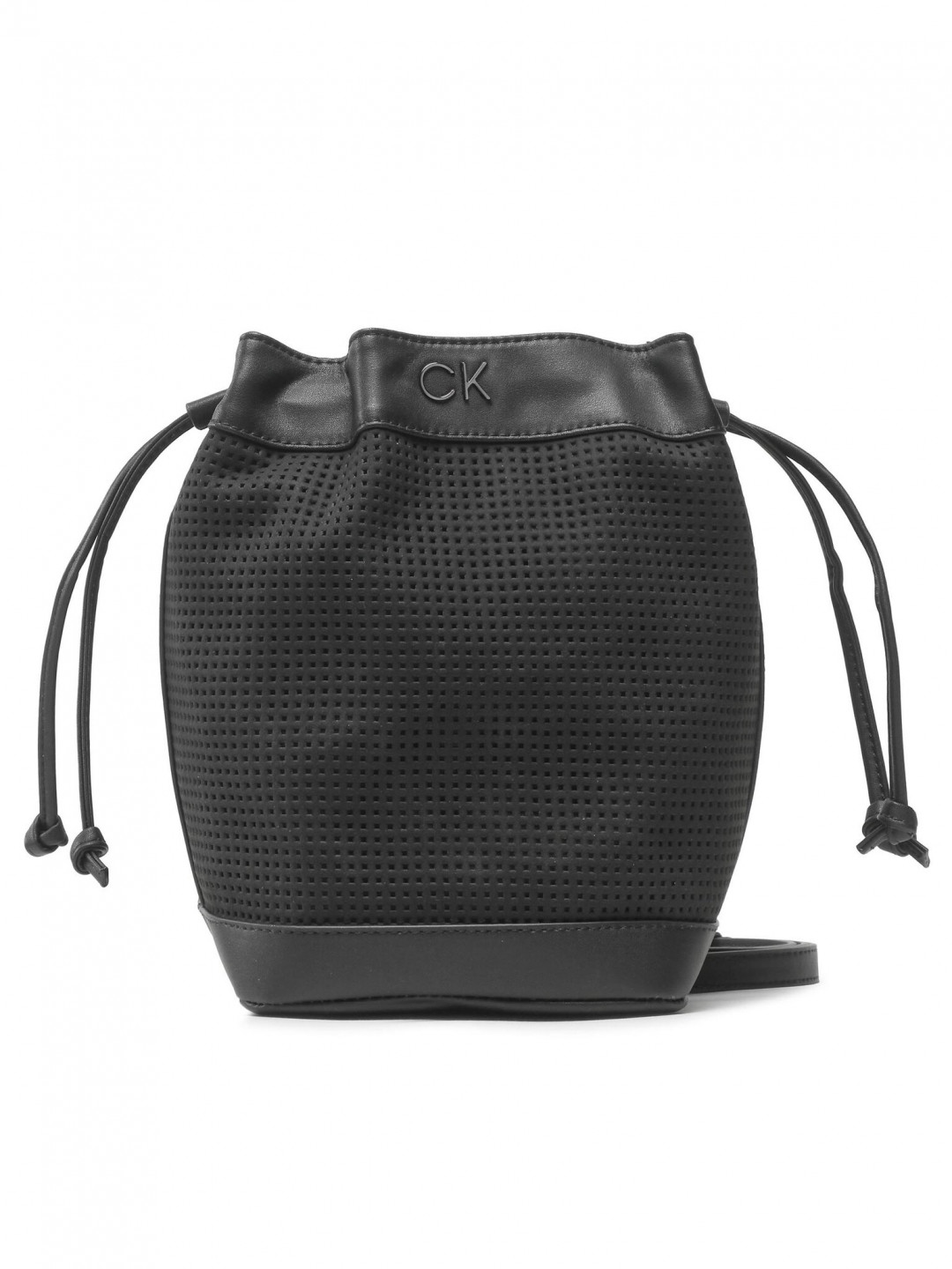 Calvin Klein Kabelka Re-Lock Drawstring Bag Sm Perf K60K610636 Černá