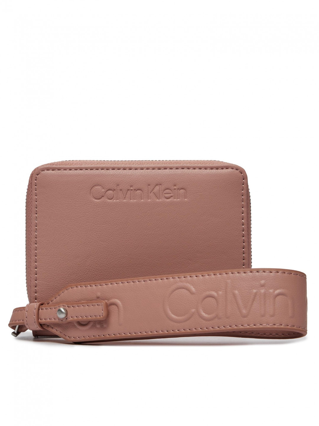 Calvin Klein Velká dámská peněženka Gracie Wallet W Strap Md K60K611387 Růžová