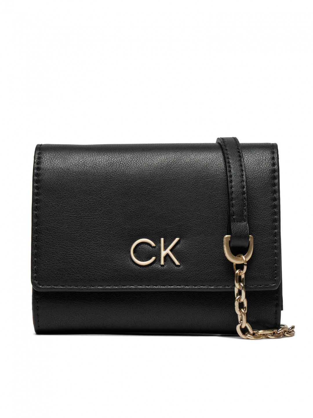 Calvin Klein Velká dámská peněženka Re-Lock Trifold Md W Chain K60K611458 Černá