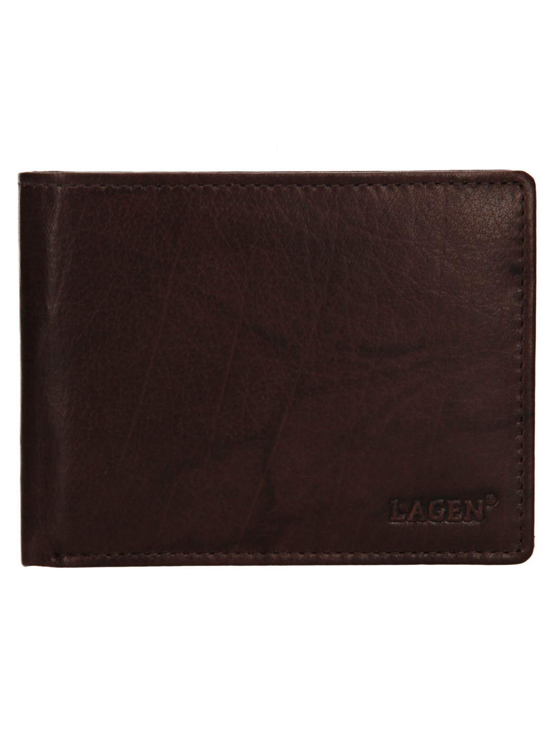 Pánská kožená peněženka Lagen Aleš – tmavě hnědá