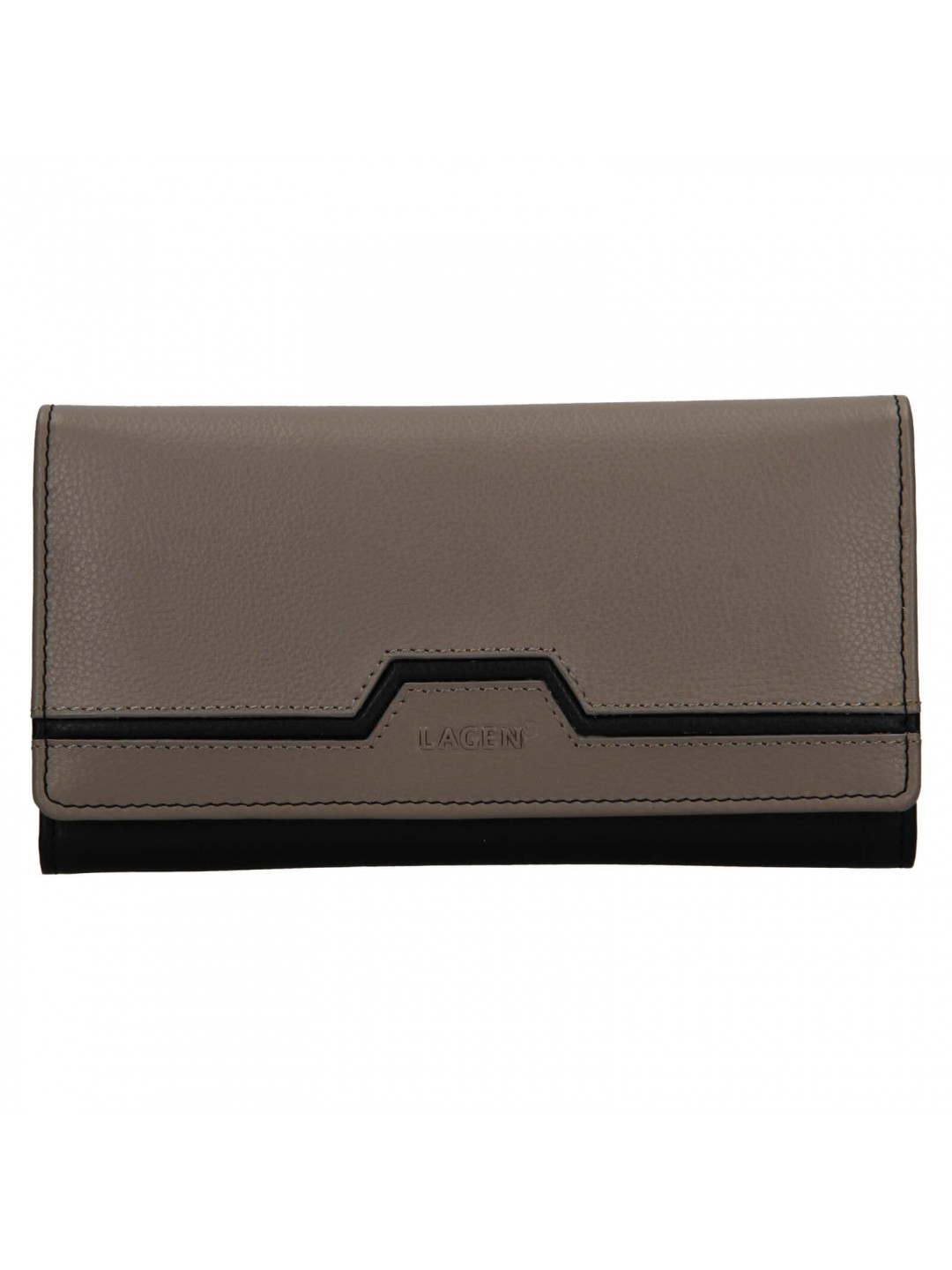 Dámská kožená peněženka Lagen Perry – černo-šedá