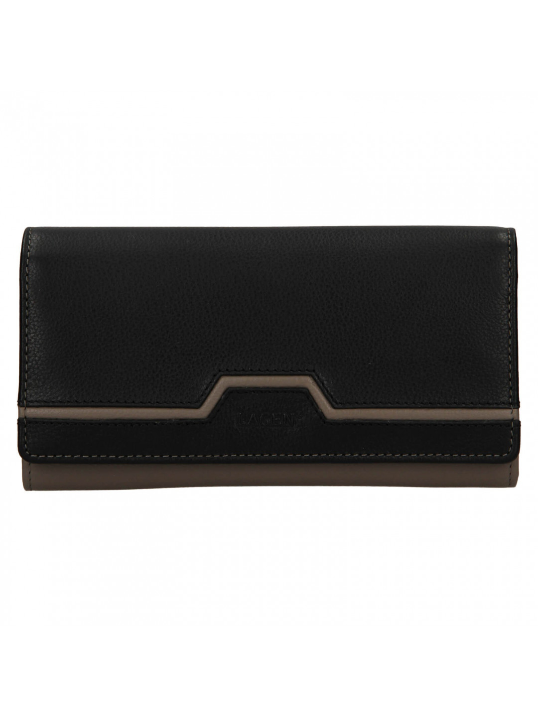 Dámská kožená peněženka Lagen Perry – šedo-černá