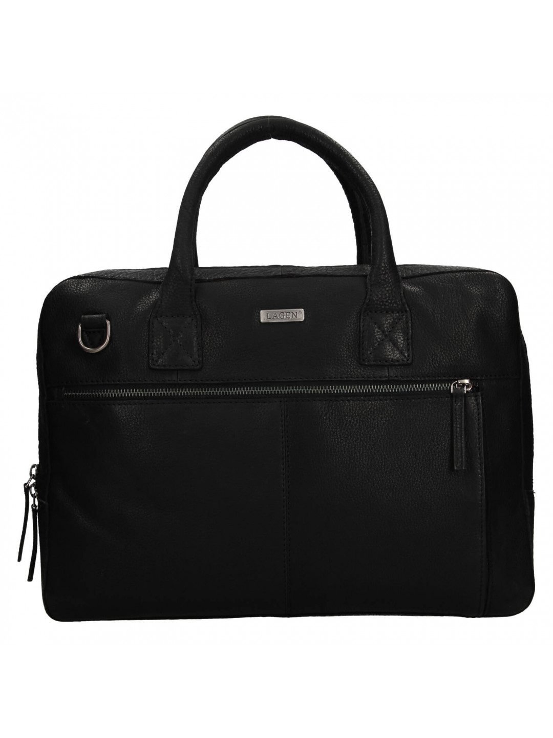 Pánská kožená business taška Lagen Doniels – černá