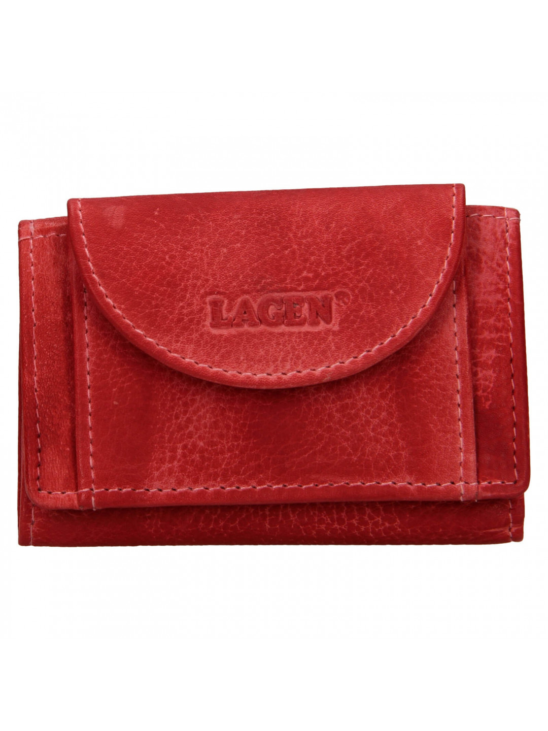 Dámská kožená slim peněženka Lagen Mellba – červená