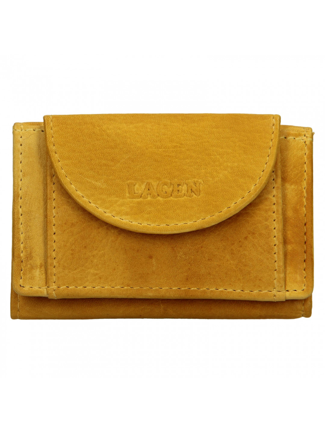 Dámská kožená slim peněženka Lagen Mellba – žlutá