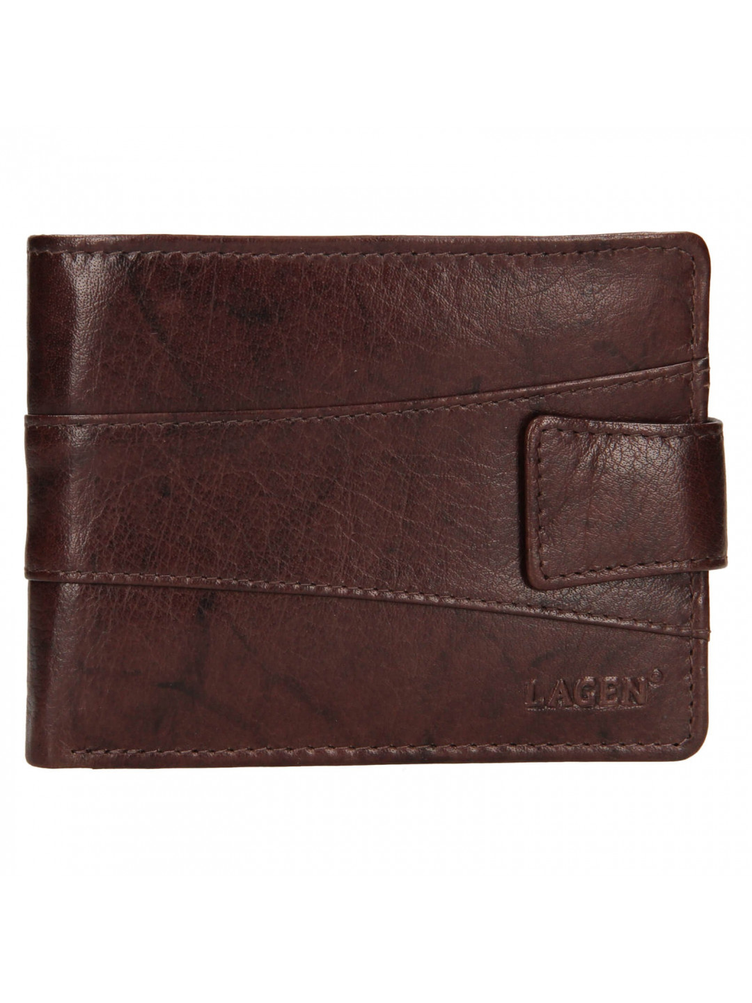 Pánská kožená peněženka Lagen Kevin – tmavě hnědá