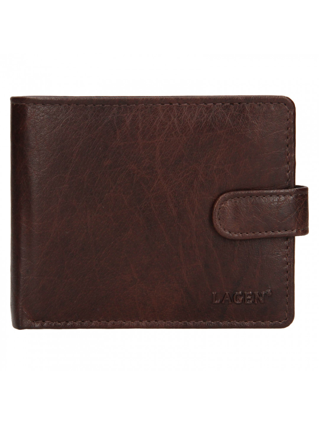 Pánská kožená peněženka Lagen Ivan – tmavě hnědá