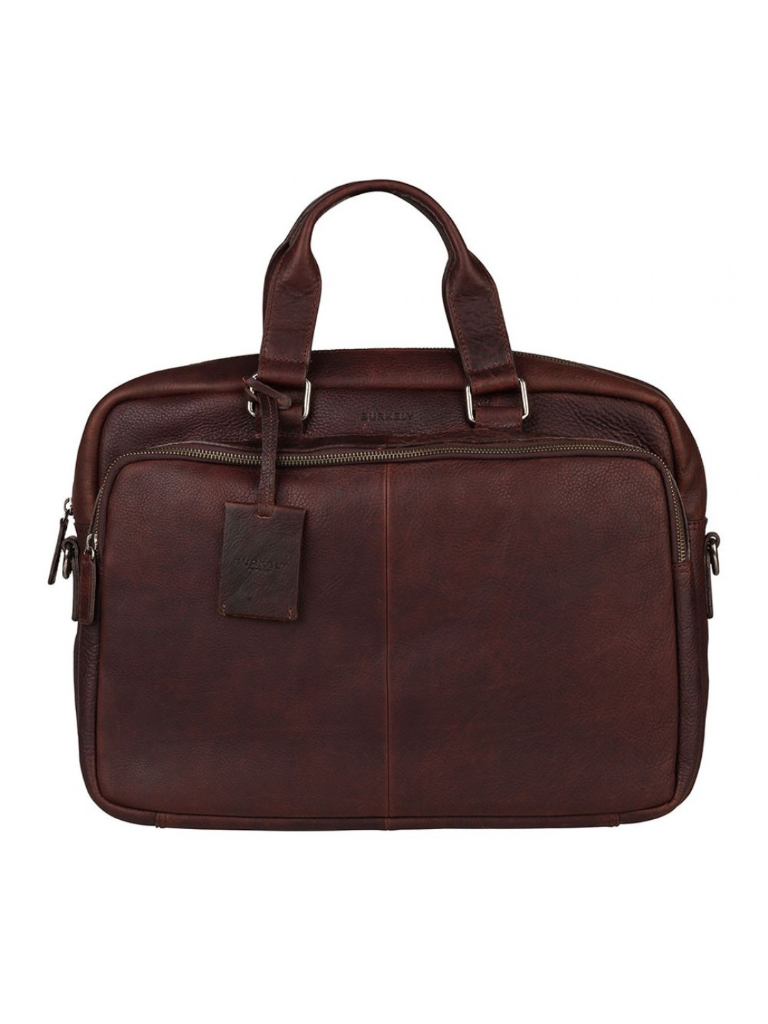 Pánská kožená taška na notebook Burkely Workbag – tmavě hnědá