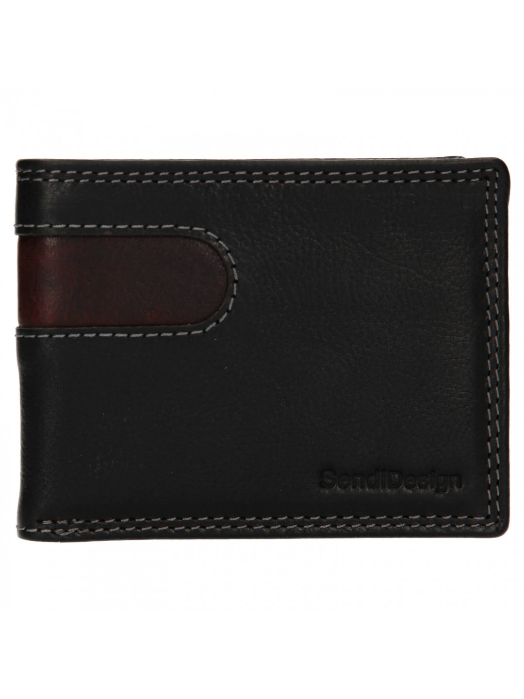 Pánská kožená peněženka SendiDesign Pent – černo-hnědá