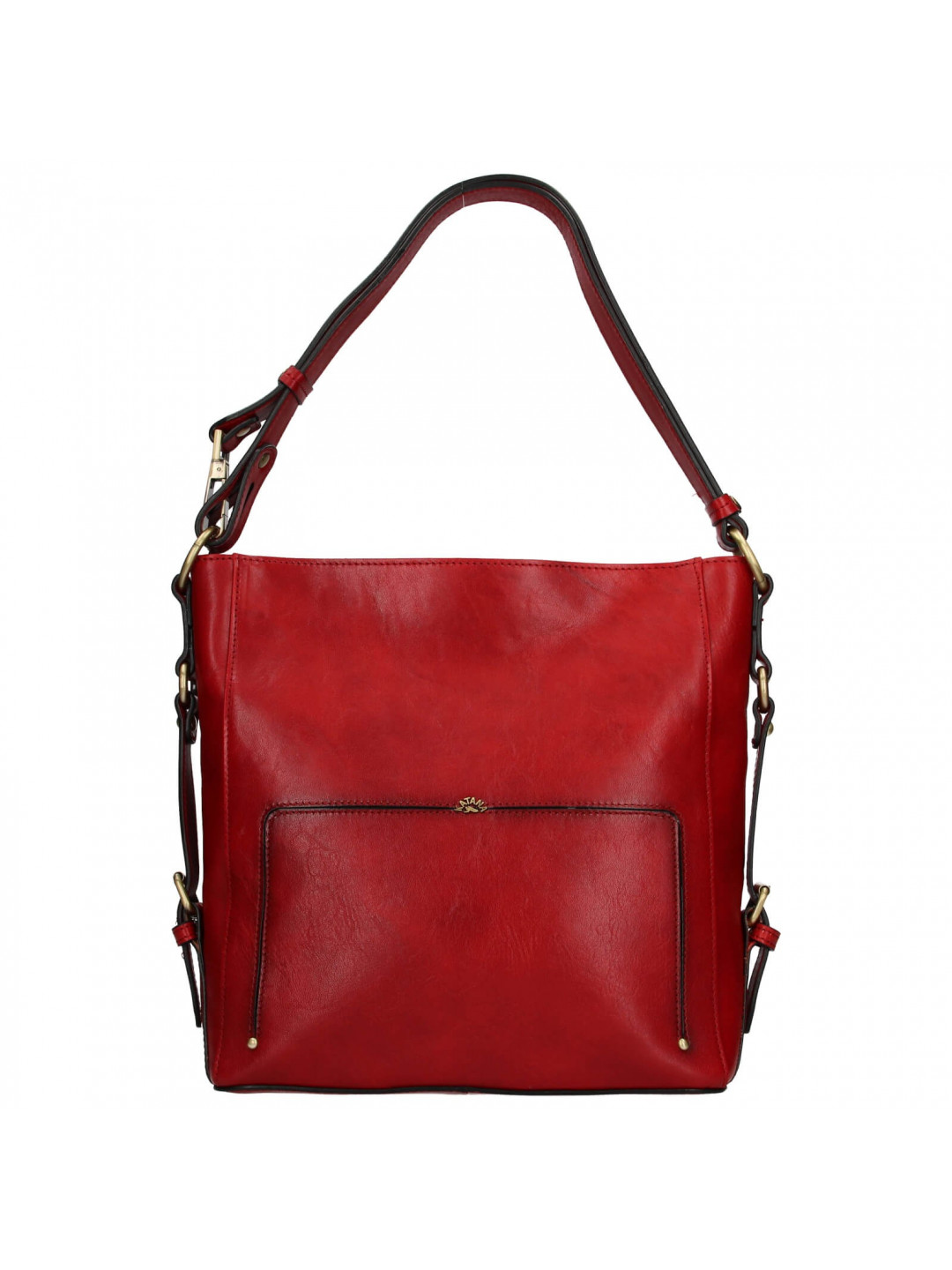 Elegantní dámská kožená kabelka Katana Darina – červená