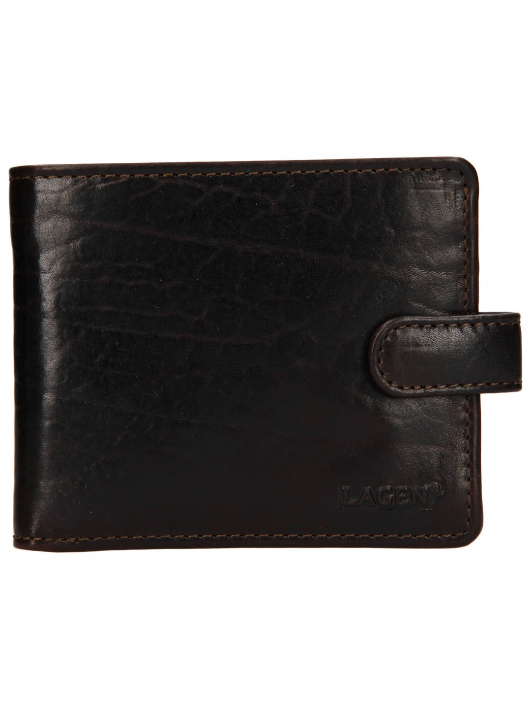 Pánská kožená peněženka Lagen Mareteo – tmavě hnědá