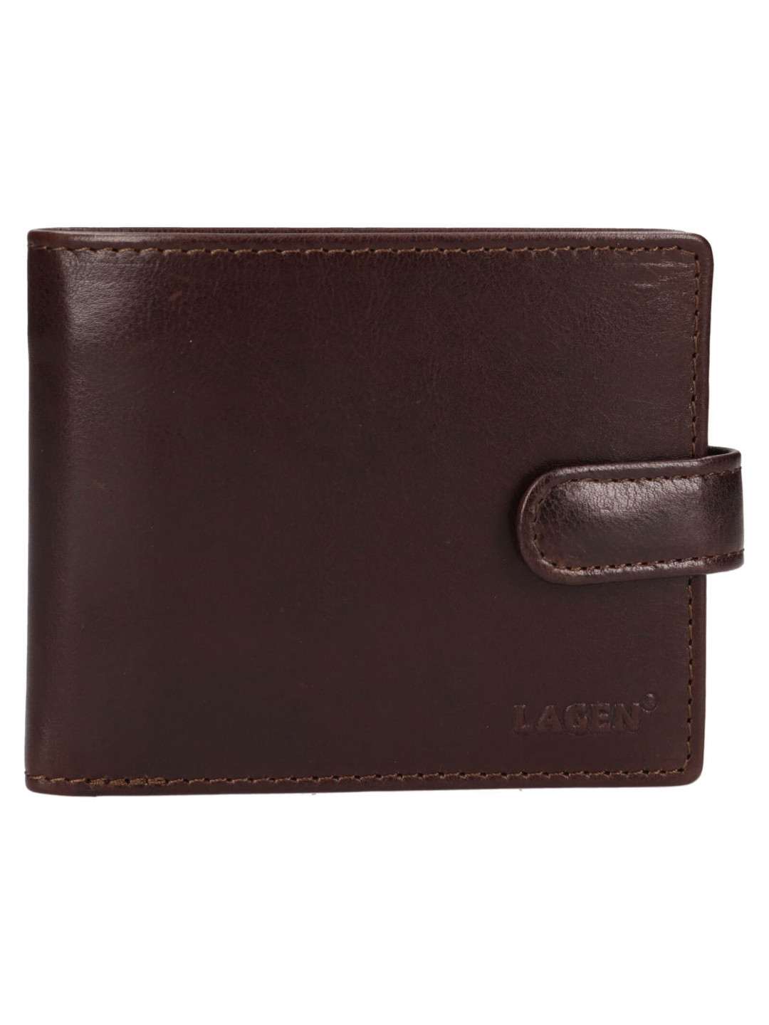 Pánská kožená peněženka Lagen Mareto – tmavě hnědá