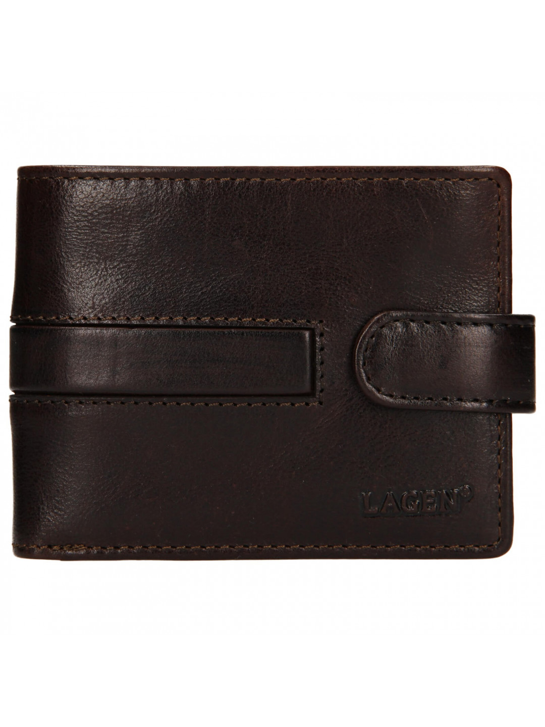 Pánská kožená peněženka Lagen Vander – tmavě hnědá