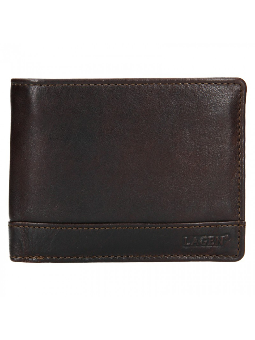 Pánská kožená peněženka Lagen Dusans – tmavě hnědá