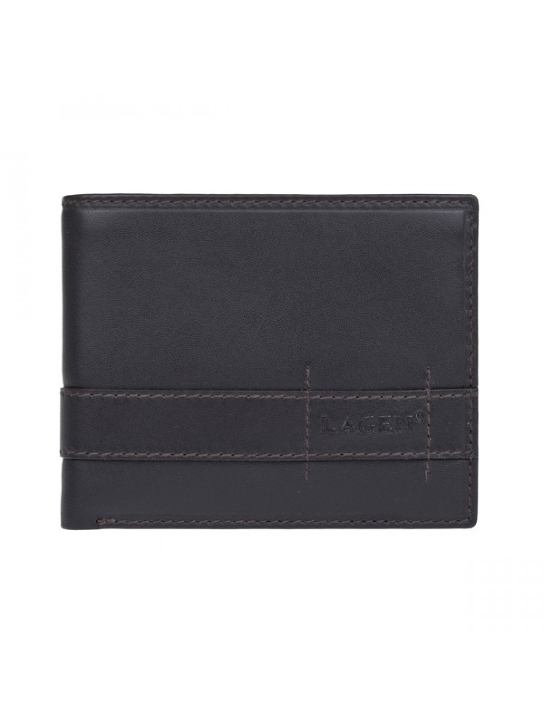 Pánská kožená peněženka Lagen Alcan – tmavě hnědá