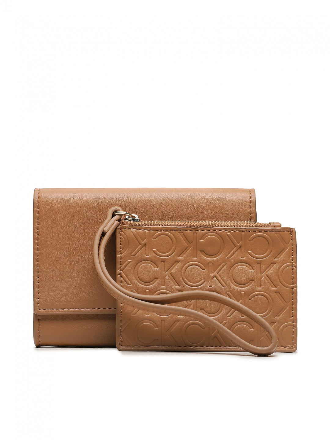 Calvin Klein Malá dámská peněženka Re-Lock Bifold & Cardholder Sm K60K611092 Hnědá