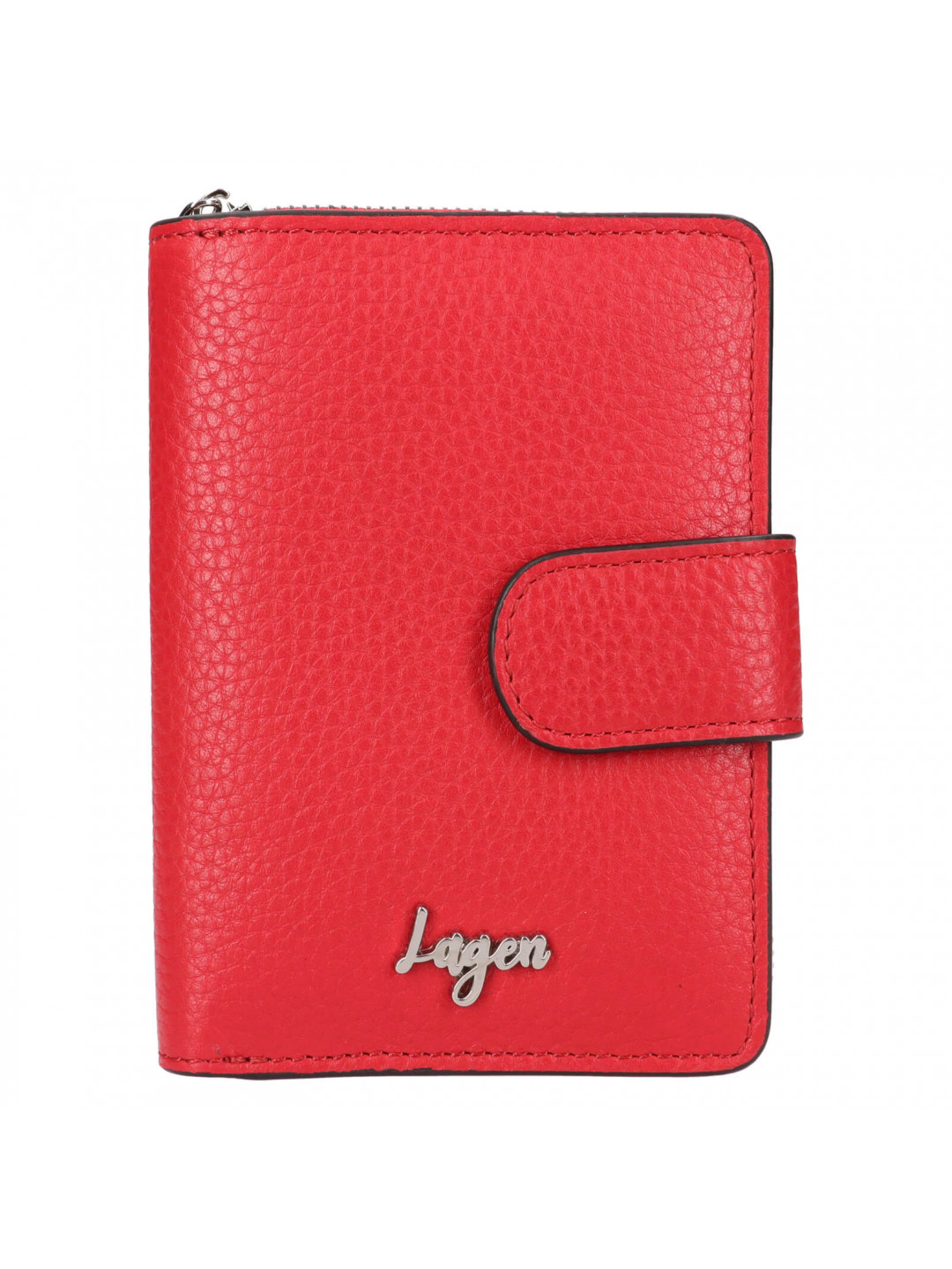 Malá dámská kožená peněženka Lagen Silla – červená