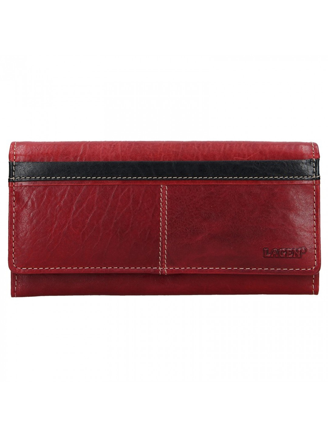 Dámská kožená peněženka Lagen Katka – červeno-černá