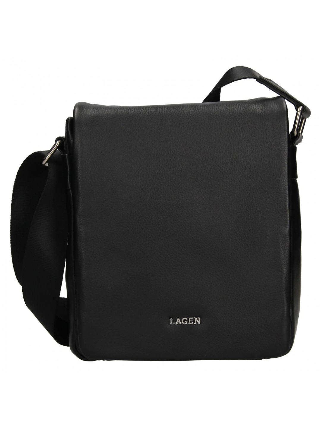 Pánská kožená taška přes rameno Lagen Dino – černá