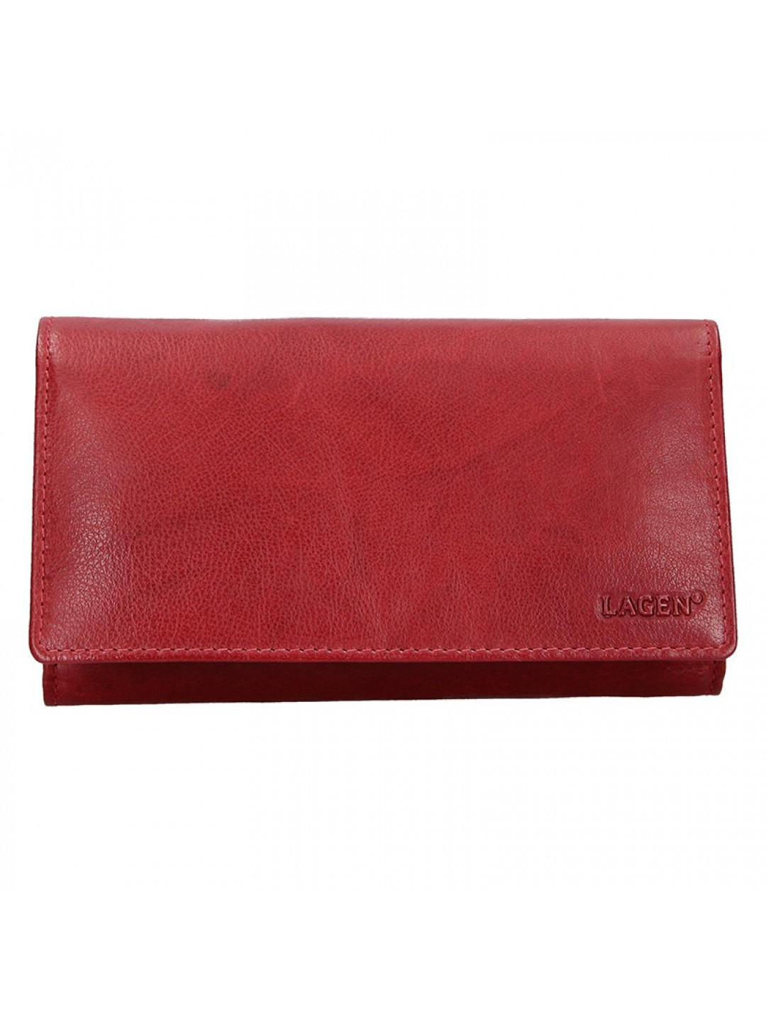 Prostorná dámská kožená peněženka Lagen Berta – červená