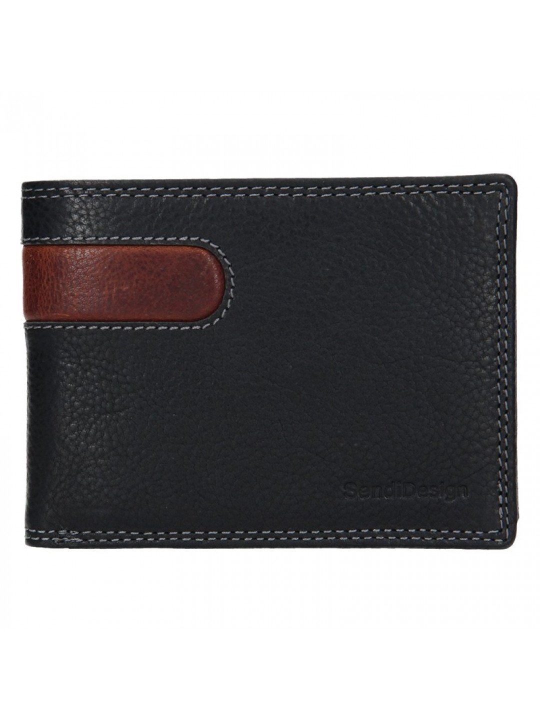 Pánská kožená peněženka SendiDesign Amarel – černo-hnědá