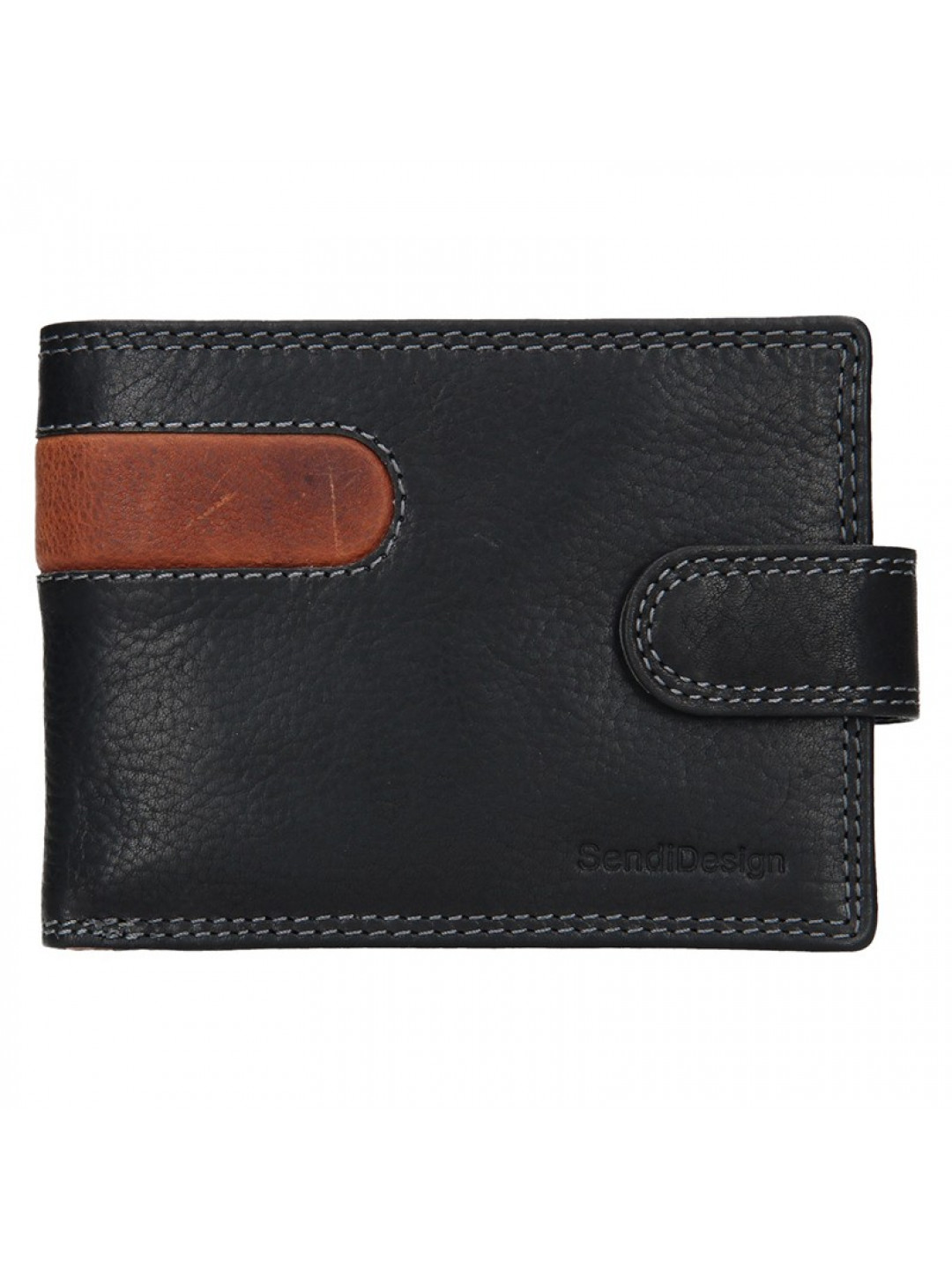 Pánská kožená peněženka SendiDesign Martin – černo-hnědá