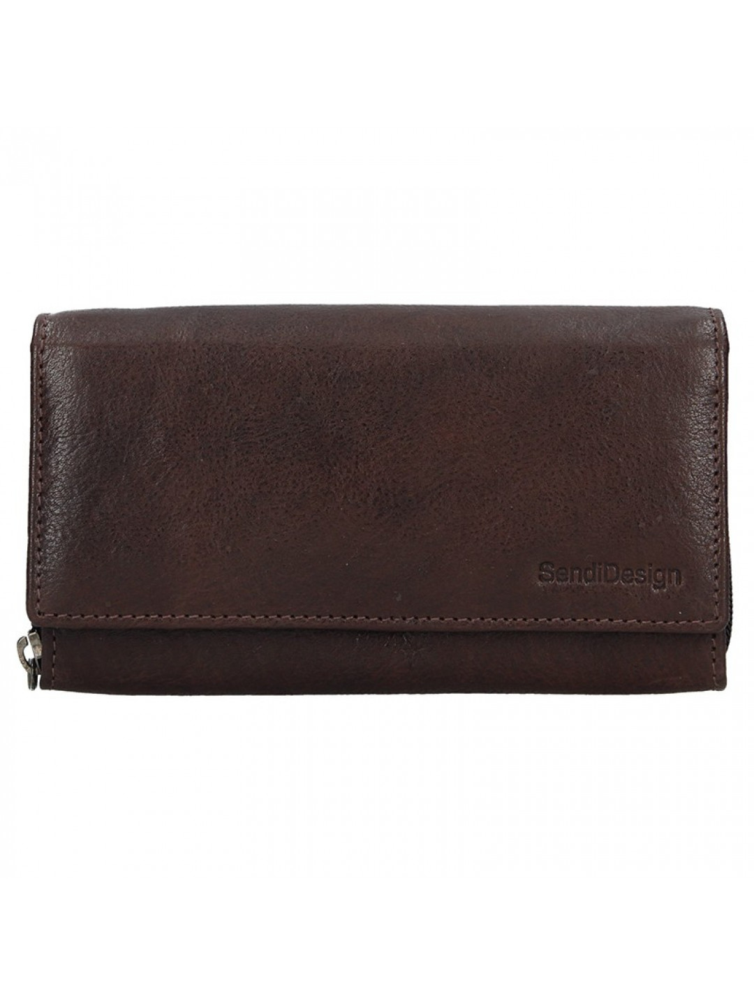 Dámská kožená peněženka SendiDesign Aneta – tmavě hnědá