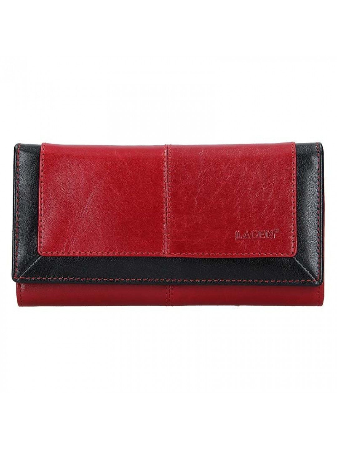 Dámská kožená peněženka Lagen Heda – červeno-černá