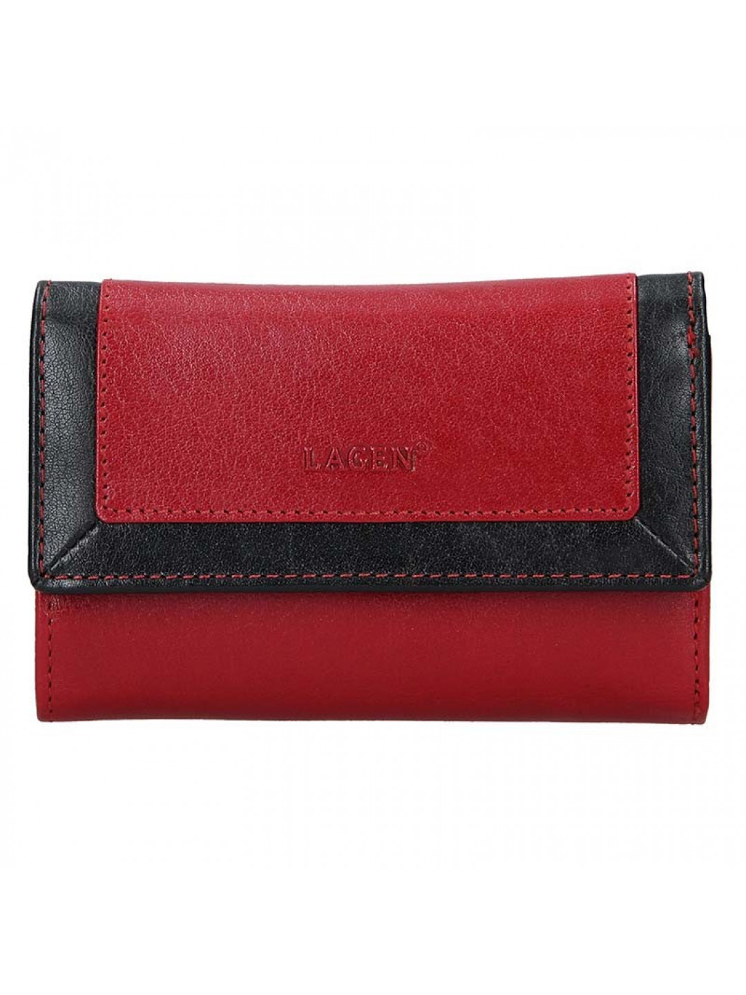 Dámská kožená peněženka Lagen Gina – červeno-černá