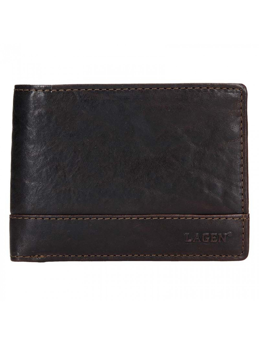 Pánská kožená peněženka Lagen Tex – tmavě hnědá