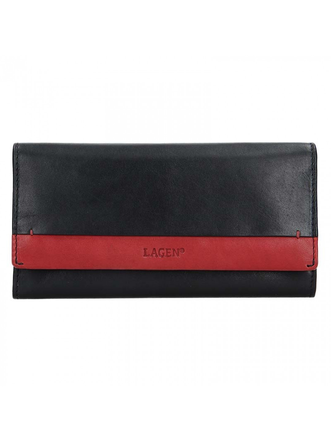 Dámská kožená peněženka Lagen Diona -černo-červená