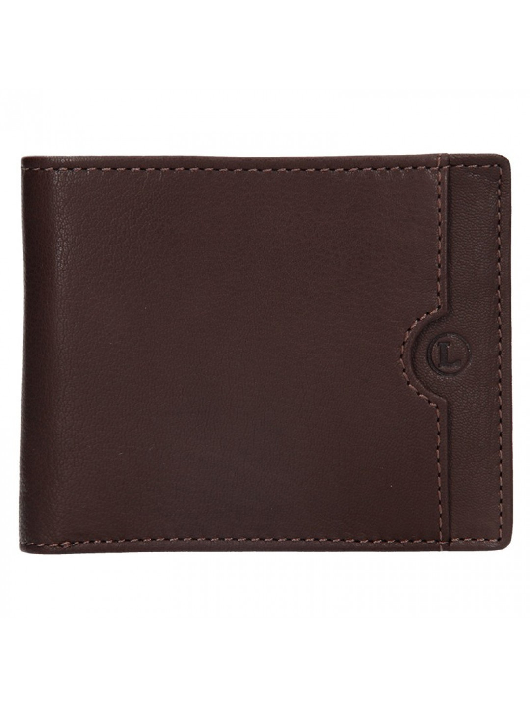 Pánská kožená slim peněženka Lagen Olha – tmavě hnědá