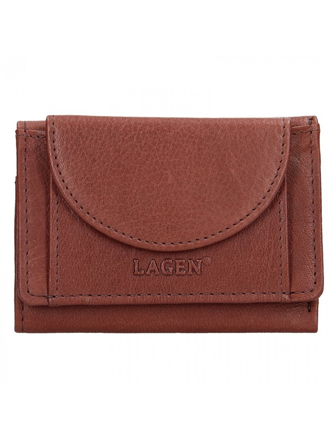Dámská kožená slim peněženka Lagen Mellba – hnědá